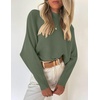image:imageZESICA Womens Fall Winter Turtleneck Long Batwing Sleeve SweatersOlive