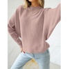 image:imageZESICA Womens Fall Winter Turtleneck Long Batwing Sleeve SweatersPink