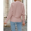 image:imageZESICA Womens Fall Winter Turtleneck Long Batwing Sleeve SweatersPink