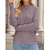 image:imageZESICA Womens Fall Winter Turtleneck Long Batwing Sleeve SweatersPurple