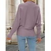 image:imageZESICA Womens Fall Winter Turtleneck Long Batwing Sleeve SweatersPurple