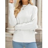 image:imageZESICA Womens Fall Winter Turtleneck Long Batwing Sleeve SweatersWhite