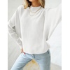 image:imageZESICA Womens Fall Winter Turtleneck Long Batwing Sleeve SweatersWhite