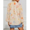image:imageZESICA Womens Floral Print Long Sleeve Button Down Boho TopApricot