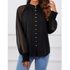 image:imageZESICA Womens Floral Print Long Sleeve Button Down Boho TopBlack