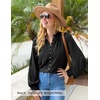 image:imageZESICA Womens Floral Print Long Sleeve Button Down Boho TopBlack
