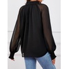 image:imageZESICA Womens Floral Print Long Sleeve Button Down Boho TopBlack
