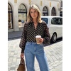 image:imageZESICA Womens Floral Print Long Sleeve Button Down Boho TopBlack Gold