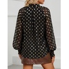 image:imageZESICA Womens Floral Print Long Sleeve Button Down Boho TopBlack Gold