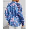 image:imageZESICA Womens Floral Print Long Sleeve Button Down Boho TopBlock Blue