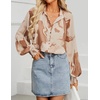 image:imageZESICA Womens Floral Print Long Sleeve Button Down Boho TopBrown
