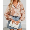 image:imageZESICA Womens Floral Print Long Sleeve Button Down Boho TopBrown