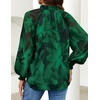 image:imageZESICA Womens Floral Print Long Sleeve Button Down Boho TopDark Green