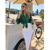 image:imageZESICA Womens Floral Print Long Sleeve Button Down Boho TopDark Green