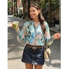 image:imageZESICA Womens Floral Print Long Sleeve Button Down Boho TopGreen