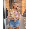 image:imageZESICA Womens Floral Print Long Sleeve Button Down Boho TopPink