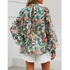 image:imageZESICA Womens Floral Print Long Sleeve Button Down Boho TopPink Green