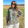 image:imageZESICA Womens Floral Print Long Sleeve Button Down Boho TopPink Green