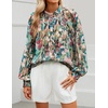 image:imageZESICA Womens Floral Print Long Sleeve Button Down Boho TopPink Green
