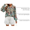 image:imageZESICA Womens Floral Print Long Sleeve Button Down Boho TopPink Green