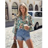 image:imageZESICA Womens Floral Print Long Sleeve Button Down Boho TopPink Green