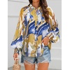 image:imageZESICA Womens Floral Print Long Sleeve Button Down Boho TopTurquoise