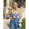 image:imageZESICA Womens Floral Print Long Sleeve Button Down Boho TopTurquoise