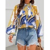image:imageZESICA Womens Floral Print Long Sleeve Button Down Boho TopTurquoise