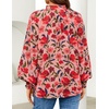 image:imageZESICA Womens Floral Print Long Sleeve Button Down Boho TopVintage Pink