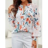 image:imageZESICA Womens Floral Print Long Sleeve Button Down Boho TopWhite