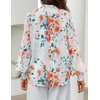 image:imageZESICA Womens Floral Print Long Sleeve Button Down Boho TopWhite