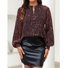 image:imageZESICA Womens Floral Print Long Sleeve Button Down Boho TopWine Red