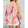 image:imageZESICA Womens Floral Print Long Sleeve Button Down Boho TopYellow Purple