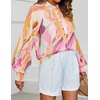 image:imageZESICA Womens Floral Print Long Sleeve Button Down Boho TopYellow Purple