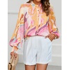 image:imageZESICA Womens Floral Print Long Sleeve Button Down Boho TopYellow Purple