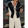 image:imageZESICA Womens Long Sleeve Cardigans Tie Front Bow SweatersBlack