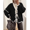 image:imageZESICA Womens Long Sleeve Cardigans Tie Front Bow SweatersBlack