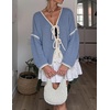 image:imageZESICA Womens Long Sleeve Cardigans Tie Front Bow SweatersBlue