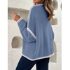 image:imageZESICA Womens Long Sleeve Cardigans Tie Front Bow SweatersBlue