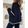 image:imageZESICA Womens Long Sleeve Cardigans Tie Front Bow SweatersNavy