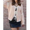 image:imageZESICA Womens Long Sleeve Cardigans Tie Front Bow SweatersOats