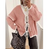image:imageZESICA Womens Long Sleeve Cardigans Tie Front Bow SweatersPink