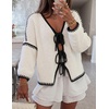 image:imageZESICA Womens Long Sleeve Cardigans Tie Front Bow SweatersWhite