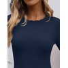 image:imageZESICA Womens Long Sleeve Ribbed Knit Fitted Sweaters TopsNavy