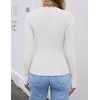 image:imageZESICA Womens Long Sleeve Ribbed Knit Fitted Sweaters TopsWhite