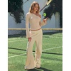 image:imageZESICA Womens Off Shoulder Bell Long Sleeve Going Out TopsApricot