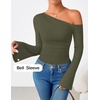 image:imageZESICA Womens Off Shoulder Bell Long Sleeve Going Out TopsArmygreen