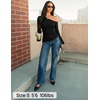image:imageZESICA Womens Off Shoulder Bell Long Sleeve Going Out TopsBlack
