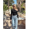 image:imageZESICA Womens Off Shoulder Bell Long Sleeve Going Out TopsBlack