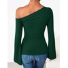 image:imageZESICA Womens Off Shoulder Bell Long Sleeve Going Out TopsDarkgreen